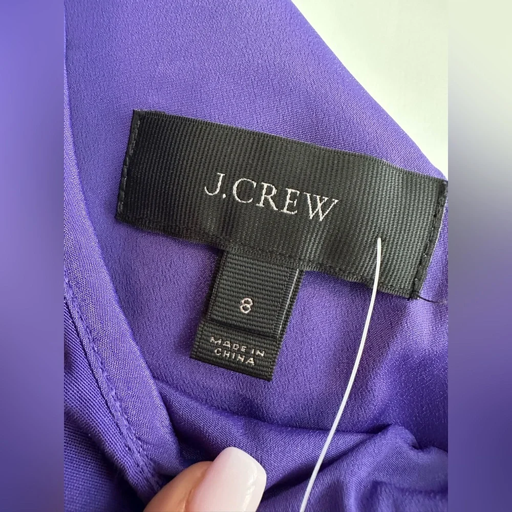 J. Crew Women’s Ruffle One Shoulder Dress Purple NWT Size 8